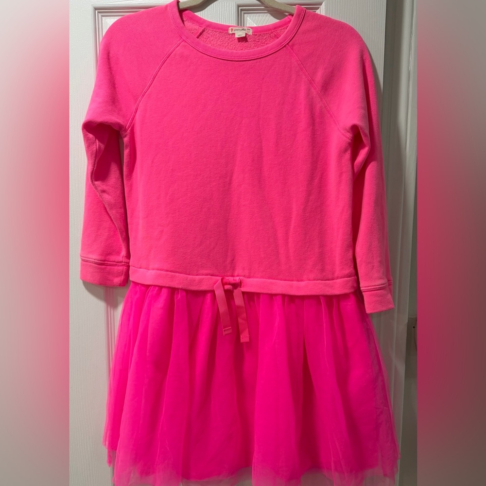 Crewcuts Tulle Cotton Pink Princess Girly Girl Sweatshirt Dress - Size 12